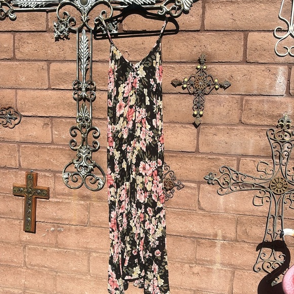 Billabong Dance on the Air Dress Floral Maxi Cottagecore Sleeveless Sheer Small - Picture 8 of 13